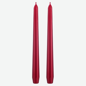 Свеча Bertek Metallic стержни конические красный 2,1х25 см, 2 шт