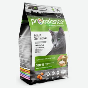 Сухой корм для кошек Probalance Sensitive для пищеварения курица рис, 400 г