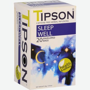 Напиток чайный Tipson Sleep well травяной (1.3г x 20шт), 26г Шри-Ланка