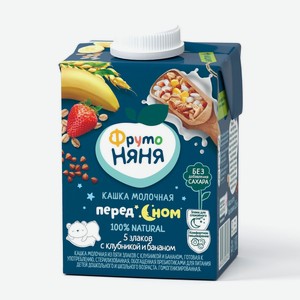 Детское питание кашка молочная 5 злаков клубника-банан Фруто Няня 0,2л