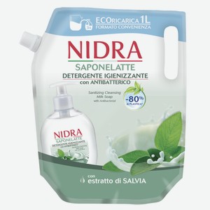 Мыло-молочко жидкое Nidra очищающее антибактериальное, 1л Италия