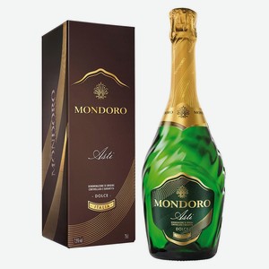 Игристое вино Mondoro Asti белое сладкое в подарочной упаковке Италия, 0,75 л