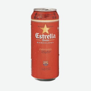 Пиво Estrella Damm светлое фильтрованное пастеризованное 4,6% 0,5л ж/б МПК (Испания)