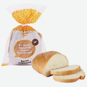 Батон Русский хлеб Нарезной половинка в нарезке, 190 г