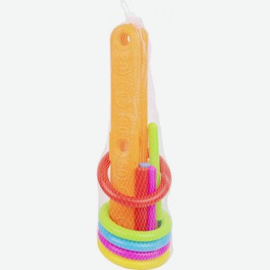 Кольцеброс игрушечный 908997193 Разноцветный 30×30×17 см, 12 предметов