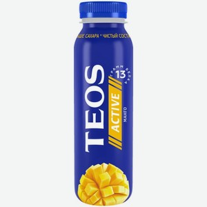 Йогурт Теос Актив Манго с фруктовым наполнителем питьевой 1.8%, 260мл