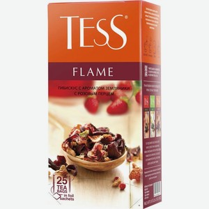 Чайный напиток Tess Flame Гибискус с ароматом земляники и розовым перцем 25пак 50г
