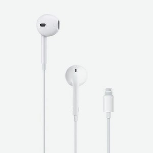 Наушники Apple EarPods A1748, c lighting разъемом, Lightning, вкладыши, белый [mmtn2zm/a]