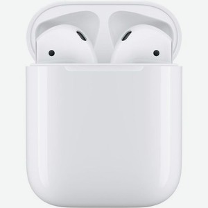 Наушники Apple AirPods 2 A2032,A2031,A1602, with Charging Case, Bluetooth, вкладыши, белый [pv7n2am/a]