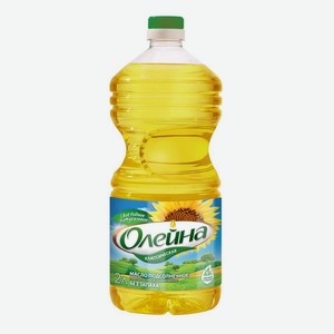 Масло <Олейна> подсолнечное рафинированное дезодорированное 2л пл/б Россия