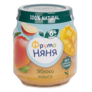 Пюре ФРУТОНЯНЯ чернослив; яблоко-манго, 100 г