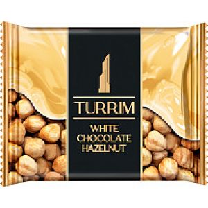 Шоколад Turrim белый с цельным лесным орехом и хрустящим рисом 100 г