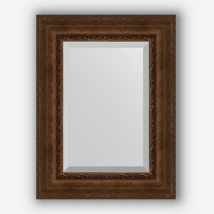 Зеркало с фацетом в багетной раме Evoform состаренная бронза с орнаментом 120 мм 62х82 см