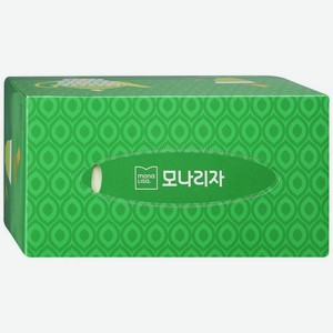 Салфетки бумажные Monalisa Green Tea косметические с экстрактом зеленого чая, 210 листов Южная Корея