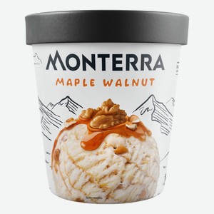 Мороженое пломбир Monterra грецкий орех-кленовый сироп БЗМЖ 298 г