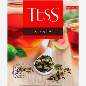 Чай черный Tess Siesta цедра-мята аромат гуава-лайм 100пак