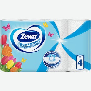Бумажные полотенца Zewa 1/2 листа 4 рулона