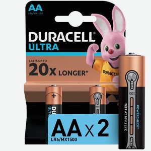 Батарейки Duracell Ultra Power размер AА, 2 шт, шт