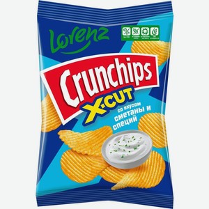 Чипсы Crunchips X-Cut картофельные рифленые со вкусом сметаны и специй 70г