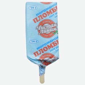 Мороженое Чистая Линия Пломбир ванильный, эскимо, 70 г