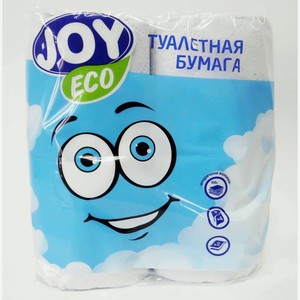 Туалетная бумага <Цена №1/JOYeco> 2 сл 4 рулона белая Россия