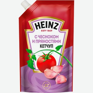 Кетчуп HEINZ с чесноком и пряностями дой-пак, Россия, 320 г