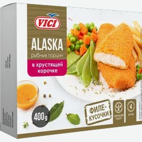 Рыбные порции из рубленого филе ALASKA VICI 400г