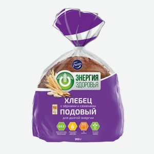 Хлеб Fazer Энергия Здоровья подовый с зернами и семенами нарезанный, 300 г