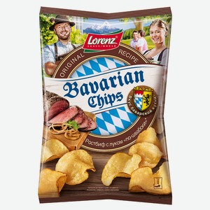 Чипсы картофельные Lorenz Bavarian Chips со вкусом ростбифа с луком по-швабски, 75 г