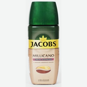 Кофе Jacobs Millicano Crema Espresso растворимый с добавлением молотого, 95 г