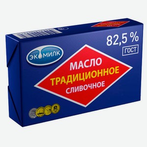 Масло сладкосливочное «Экомилк» Традиционное несоленое 82,5%, 180 г