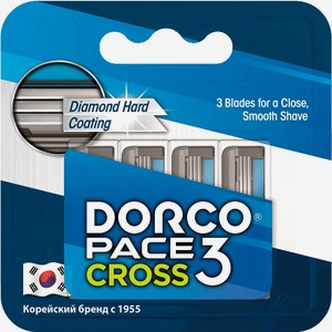 Сменные кассеты для бритвы Dorco Pace 3 три лезвия 4шт