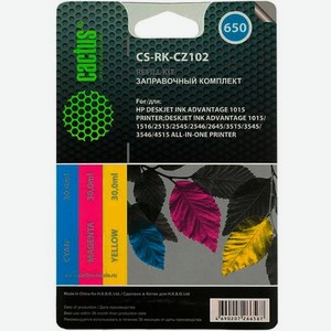 Заправочный набор Cactus CS-RK-CZ102 многоцветный 90мл для HP DJ 2515/3515