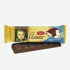 Шоколадный батончик Аленка молочно-злаковый, 45г