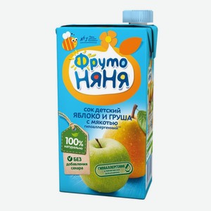 Сок с 3 лет без сахара Фрутоняня яблоко груша Прогресс т/п, 500 мл
