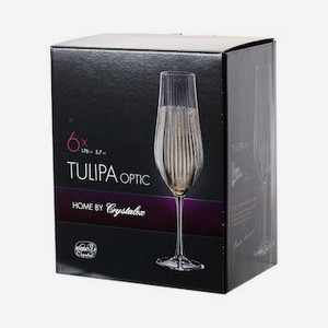 Набор бокалов для шампанского Crystal Bohemia Tulipa, 170мл х 6шт Чехия
