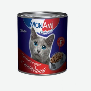 Влажный корм для кошек «Монами» говядина в соусе, 250 г