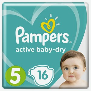 Подгузники Pampers Active Baby-Dry 11–16 кг, размер 5, 16 шт, шт