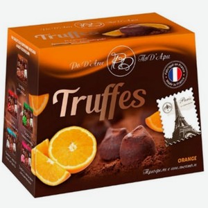 Конфеты шоколадные Po D Aree Mathez Трюфели с засахаренной апельсиновой цедрой, 160 г
