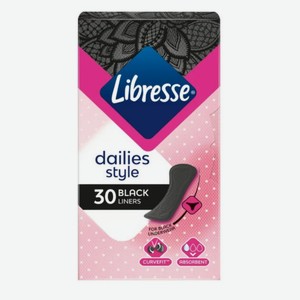 Прокладки женские Libresse Black Liners Ежедневные, 30 шт, шт