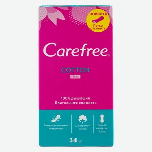 Прокладки ежедневные Carefree Cotton Extract Fresh, 34 шт, шт