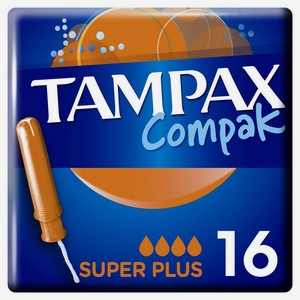 Тампоны с аппликатором Tampax Compak Super plus, 16 шт, шт