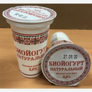 Биойогурт Славянские Кружева Натуральный 3%, 175 г