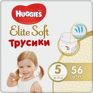 Подгузники-трусики Huggies Elite Soft 5/12-17 кг, 56 шт, шт
