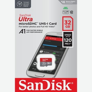 Карта памяти MicroSD SanDisk Ultra 32GB UHS-I (SDSQUA4-032G-GN6MN)