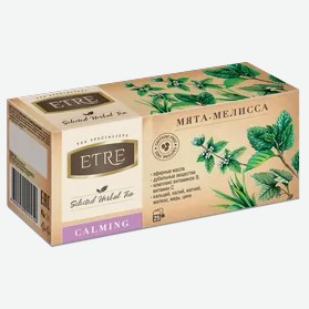 Чайный напиток «Etre» Calming Мята-мелисса, 25 пакетиков, 37 г