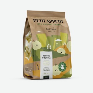 Пастила Petit Appetit яблоко и овсянка, 104г Россия