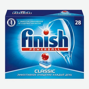 Средство Finish Classic для мытья посуды в посудомоечных машинах в таблетках, 28 шт, шт