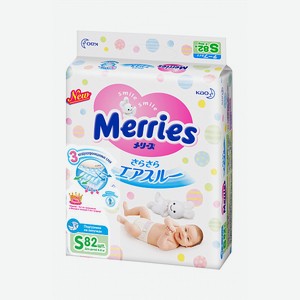Подгузники Merries S для детей 4-8 кг, 82 шт, шт
