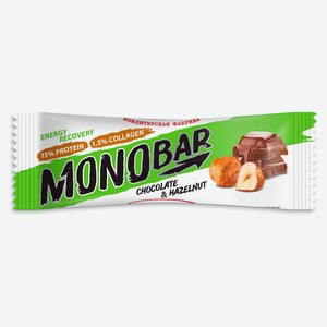 Батончик шоколадный Monobar с протеином и коллагеном шоколад-орех, 45 г
